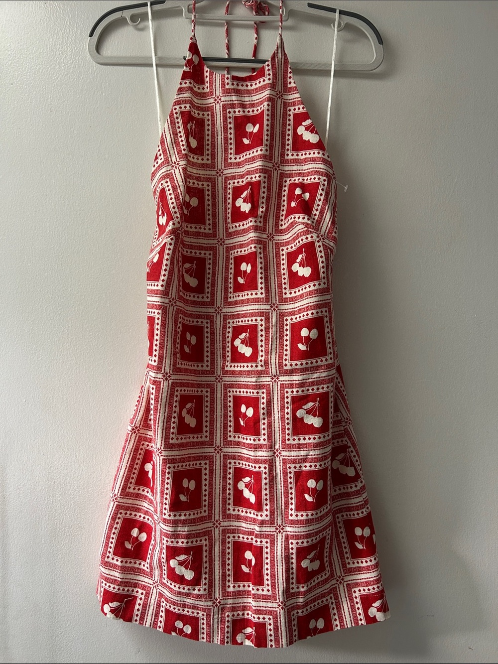 Abercrombie & Fitch Red Cherry-Print Halter Sundress